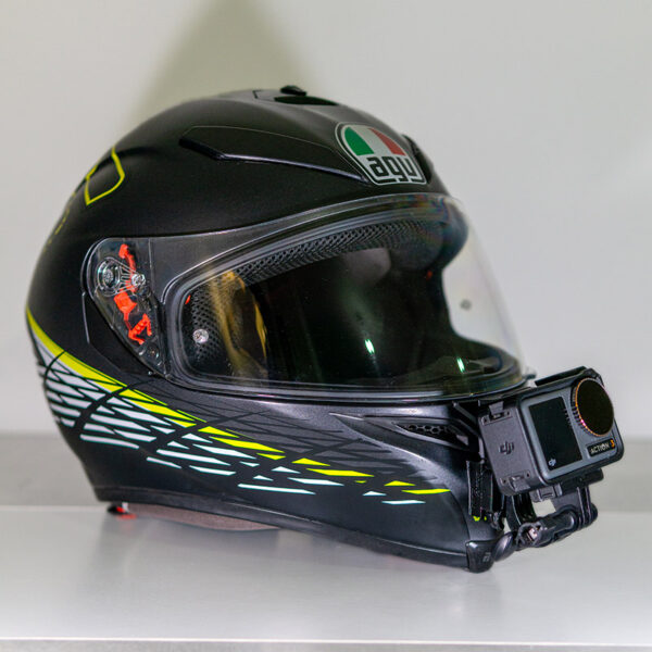 AGV K3 SV Helmet Chin Action Cam Mount with dji and gopro cam